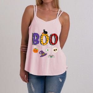 Boo Halloween Costume Groovy Spooky Boo Crew Gift Women's Strappy Tank