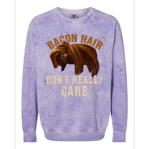 Bacon Hair DonT Really Care For Boy Video Gamers Colorblast Crewneck Sweatshirt