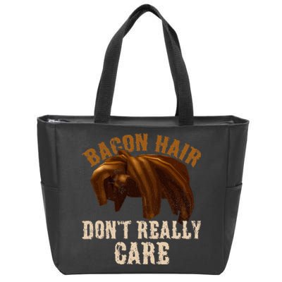 Bacon Hair DonT Really Care For Boy Video Gamers Zip Tote Bag