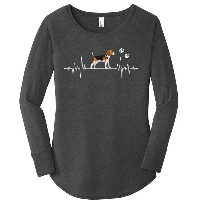 Beagle Heartbeat Dog Lover funny animal Women's Perfect Tri Tunic Long Sleeve Shirt