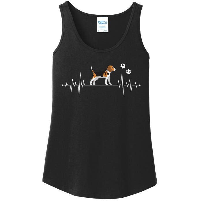 Beagle Heartbeat Dog Lover funny animal Ladies Essential Tank