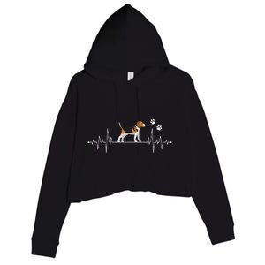 Beagle Heartbeat Dog Lover funny animal Crop Fleece Hoodie