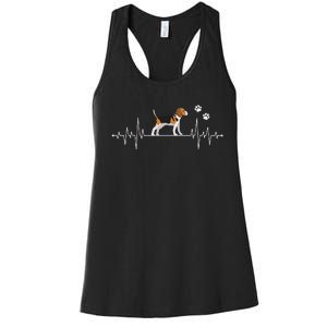 Beagle Heartbeat Dog Lover funny animal Women's Racerback Tank