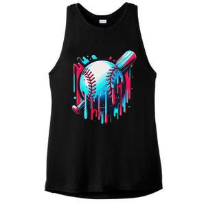 Baseball Homeplate Drip Ice Cream Sprinkles Dripping Candy Ladies PosiCharge Tri-Blend Wicking Tank