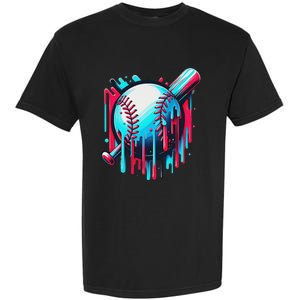 Baseball Homeplate Drip Ice Cream Sprinkles Dripping Candy Garment-Dyed Heavyweight T-Shirt