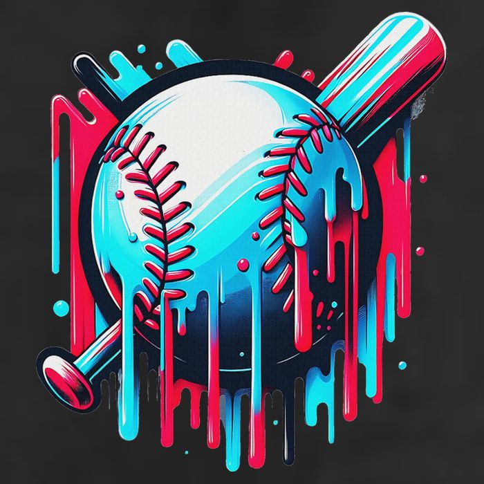Baseball Homeplate Drip Ice Cream Sprinkles Dripping Candy 7 Panel Mesh Trucker Snapback Hat