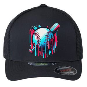 Baseball Homeplate Drip Ice Cream Sprinkles Dripping Candy Flexfit Unipanel Trucker Cap