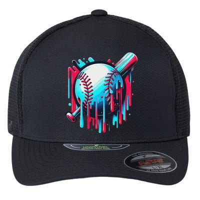Baseball Homeplate Drip Ice Cream Sprinkles Dripping Candy Flexfit Unipanel Trucker Cap