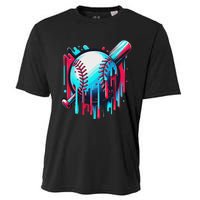 Baseball Homeplate Drip Ice Cream Sprinkles Dripping Candy Cooling Performance Crew T-Shirt