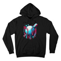 Baseball Homeplate Drip Ice Cream Sprinkles Dripping Candy Hoodie