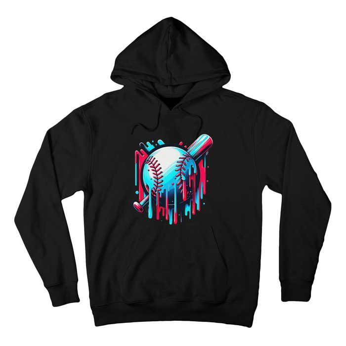 Baseball Homeplate Drip Ice Cream Sprinkles Dripping Candy Hoodie