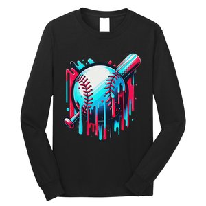 Baseball Homeplate Drip Ice Cream Sprinkles Dripping Candy Long Sleeve Shirt