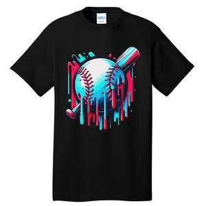 Baseball Homeplate Drip Ice Cream Sprinkles Dripping Candy Tall T-Shirt