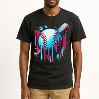 Baseball Homeplate Drip Ice Cream Sprinkles Dripping Candy Tall T-Shirt