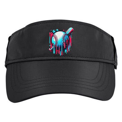Baseball Homeplate Drip Ice Cream Sprinkles Dripping Candy Adult Drive Performance Visor