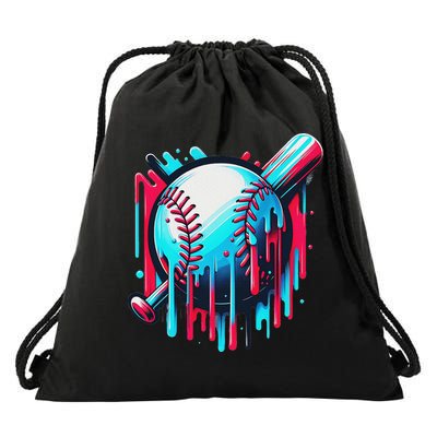 Baseball Homeplate Drip Ice Cream Sprinkles Dripping Candy Drawstring Bag