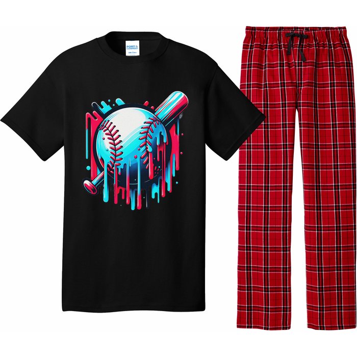 Baseball Homeplate Drip Ice Cream Sprinkles Dripping Candy Pajama Set