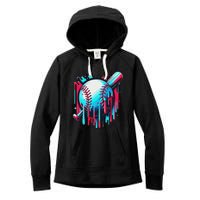 Baseball Homeplate Drip Ice Cream Sprinkles Dripping Candy Women's Fleece Hoodie