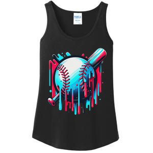 Baseball Homeplate Drip Ice Cream Sprinkles Dripping Candy Ladies Essential Tank