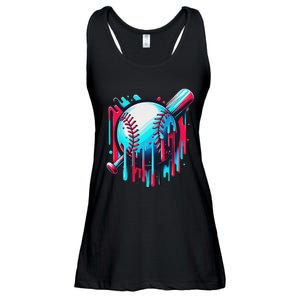 Baseball Homeplate Drip Ice Cream Sprinkles Dripping Candy Ladies Essential Flowy Tank