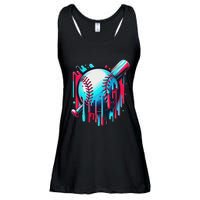 Baseball Homeplate Drip Ice Cream Sprinkles Dripping Candy Ladies Essential Flowy Tank