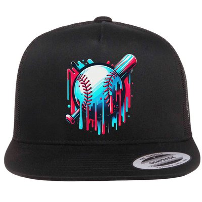 Baseball Homeplate Drip Ice Cream Sprinkles Dripping Candy Flatbill Hat