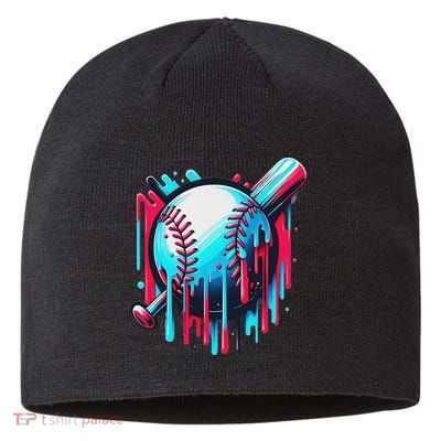 Baseball Homeplate Drip Ice Cream Sprinkles Dripping Candy Sustainable Beanie
