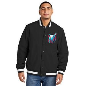 Baseball Homeplate Drip Ice Cream Sprinkles Dripping Candy Insulated Varsity Jacket