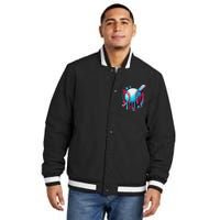 Baseball Homeplate Drip Ice Cream Sprinkles Dripping Candy Insulated Varsity Jacket