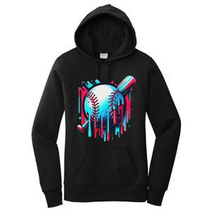 Baseball Homeplate Drip Ice Cream Sprinkles Dripping Candy Women's Pullover Hoodie