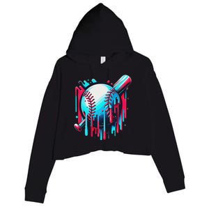 Baseball Homeplate Drip Ice Cream Sprinkles Dripping Candy Crop Fleece Hoodie