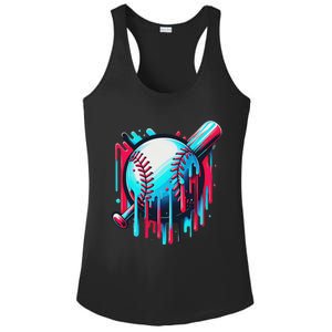 Baseball Homeplate Drip Ice Cream Sprinkles Dripping Candy Ladies PosiCharge Competitor Racerback Tank