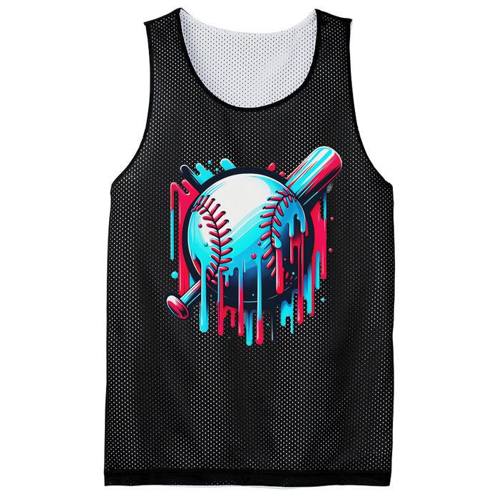 Baseball Homeplate Drip Ice Cream Sprinkles Dripping Candy Mesh Reversible Basketball Jersey Tank