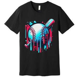 Baseball Homeplate Drip Ice Cream Sprinkles Dripping Candy Premium T-Shirt