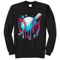 Baseball Homeplate Drip Ice Cream Sprinkles Dripping Candy Tall Sweatshirt