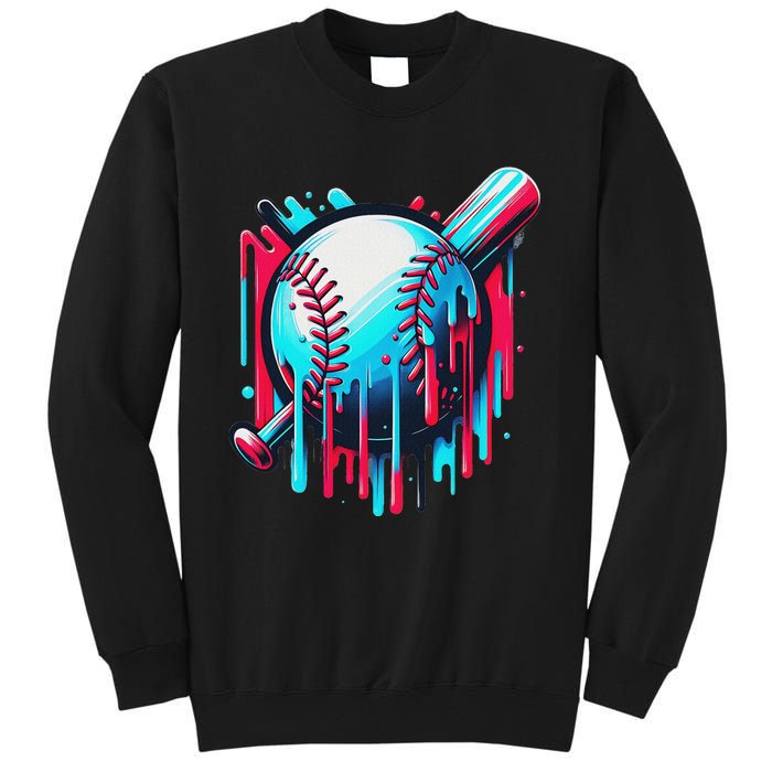 Baseball Homeplate Drip Ice Cream Sprinkles Dripping Candy Tall Sweatshirt