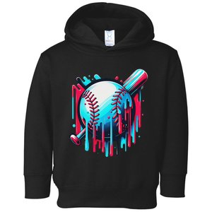 Baseball Homeplate Drip Ice Cream Sprinkles Dripping Candy Toddler Hoodie