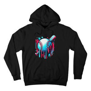 Baseball Homeplate Drip Ice Cream Sprinkles Dripping Candy Tall Hoodie