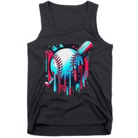 Baseball Homeplate Drip Ice Cream Sprinkles Dripping Candy Tank Top