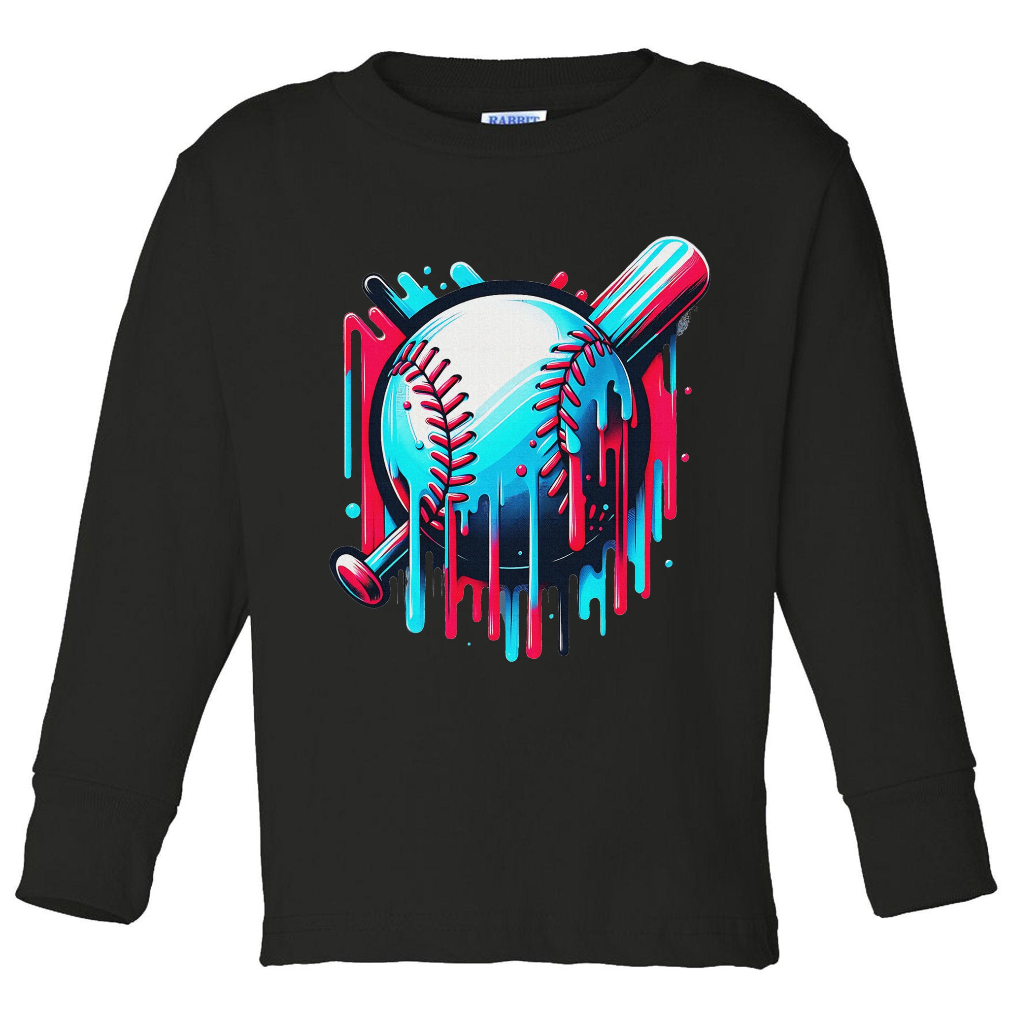 Baseball Homeplate Drip Ice Cream Sprinkles Dripping Candy Toddler Long Sleeve Shirt