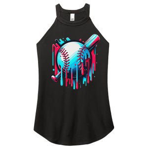 Baseball Homeplate Drip Ice Cream Sprinkles Dripping Candy Women's Perfect Tri Rocker Tank