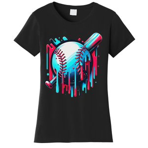 Baseball Homeplate Drip Ice Cream Sprinkles Dripping Candy Women's T-Shirt