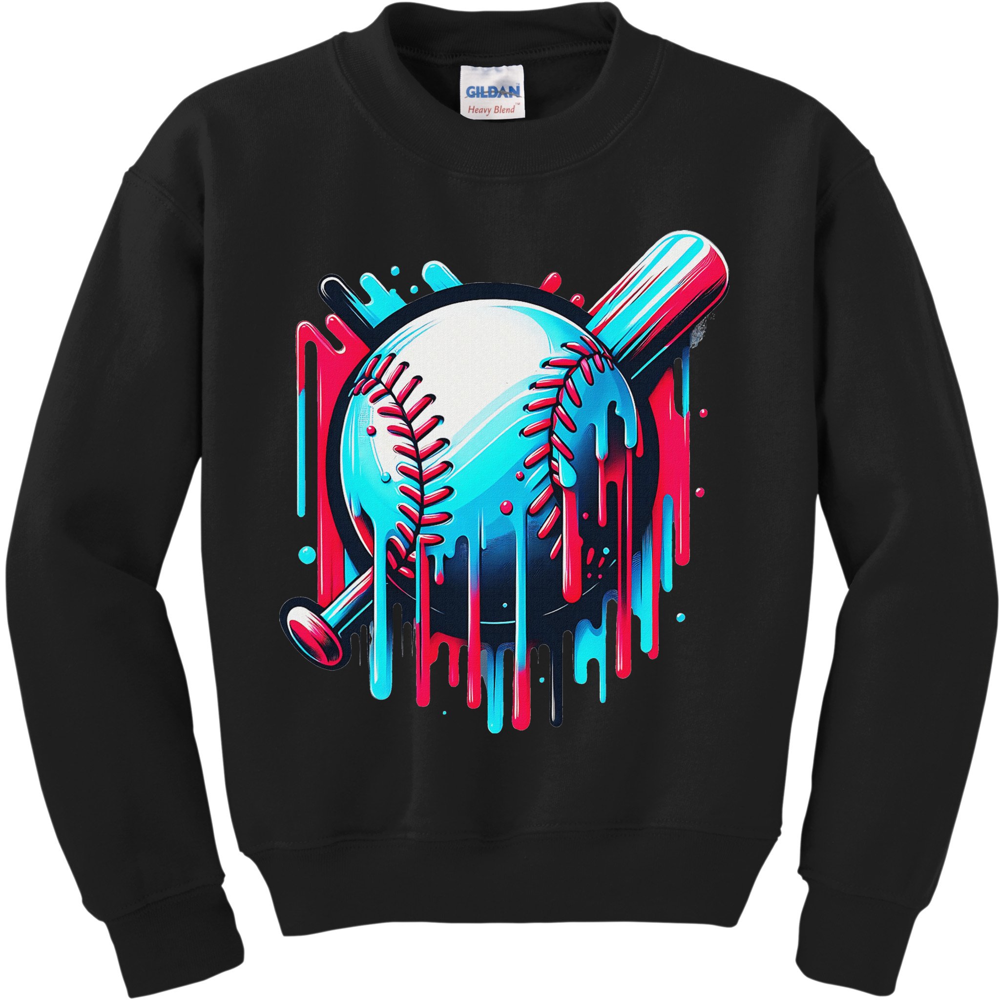 Baseball Homeplate Drip Ice Cream Sprinkles Dripping Candy Kids Sweatshirt