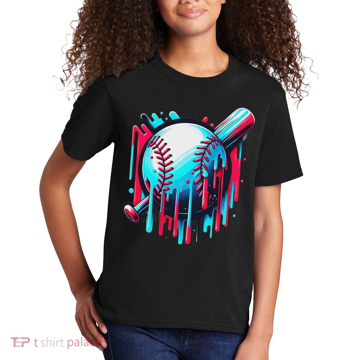 Baseball Homeplate Drip Ice Cream Sprinkles Dripping Candy Kids T-Shirt
