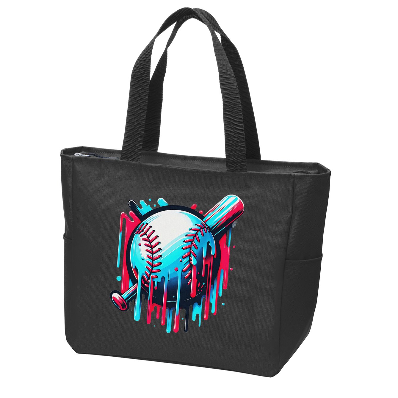 Baseball Homeplate Drip Ice Cream Sprinkles Dripping Candy Zip Tote Bag