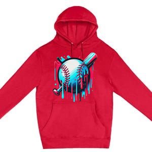 Baseball Homeplate Drip Ice Cream Sprinkles Dripping Candy Premium Pullover Hoodie