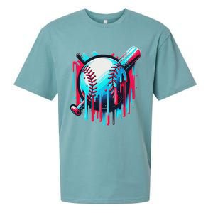 Baseball Homeplate Drip Ice Cream Sprinkles Dripping Candy Sueded Cloud Jersey T-Shirt