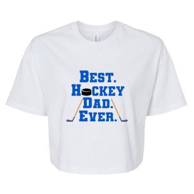 Best Hockey Dad Ever Father's Day Gift Bella+Canvas Jersey Crop Tee