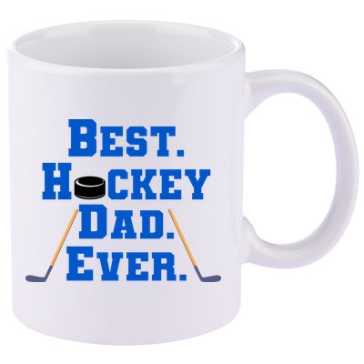 Best Hockey Dad Ever Father's Day Gift 11oz C Handle Ceramic Mug