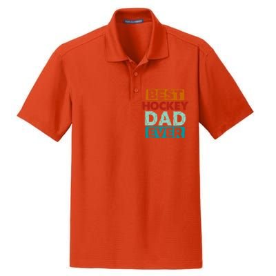 Best Hockey Dad Ever Funny Hockey Dad Gift Dry Zone Grid Polo